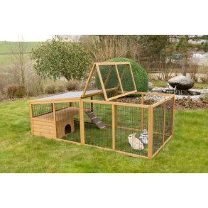 Kaninl�beg�rd med hytte 