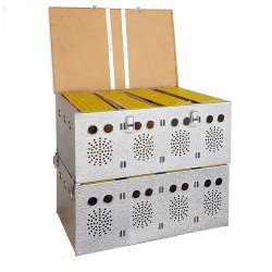 Aluminiums Transportkasse til duer - 8 rum