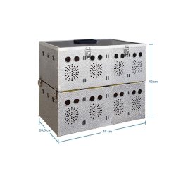 Aluminiums Transportkasse til duer - 8 rum