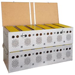 Aluminiums Transportkasse til duer - 12 rum