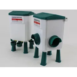 Foderspand / Vandspand til fjerkr - St med begge - Model Villa - Lille - 7,5 l / 5 kg.