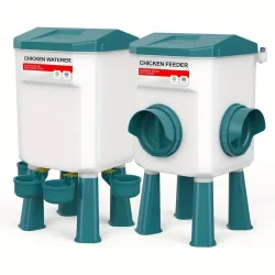 Foderspand / Vandspand til fjerkr - St med begge - Model Villa - Lille - 7,5 l / 5 kg.