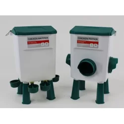 Foderspand / Vandspand til fjerkr - St med begge - Model Villa - Lille - 7,5 l / 5 kg.