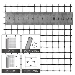 Plastbelagt galv. trdvv sort 200 cm hjde x 25 m – America Thisted