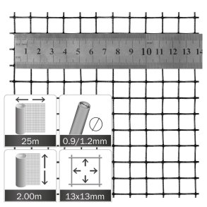 Plastbelagt galv. trdvv sort 200 cm hjde x 25 m – America Thisted