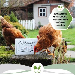 Aluminiumsskilt "Love and chicken" - 14,8 x 21 cm.