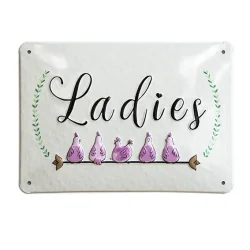 Aluminiumsskilt "Ladies" - 14,8 x 21 cm.