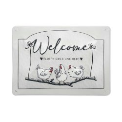 Aluminiumsskilt "Welcome" - 14,8 x 21 cm.