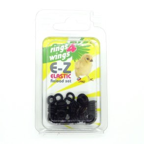 E-Z Elastikringe - 4,5 mm. - Sort - 50 stk.