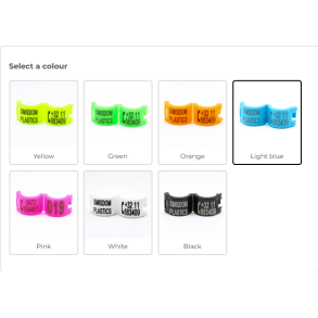 Fodringe / Bndringe med valgfri tekst - 50 stk. - Mange strrelser