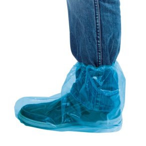 Plast overtrksstvle / skoovertrk m/elastik - Bl - Kort - Par