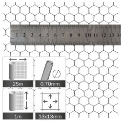 Hnsevv / Hnsenet - 13x13 mm. / Hjde 100 cm. / Rulle med 25 meter