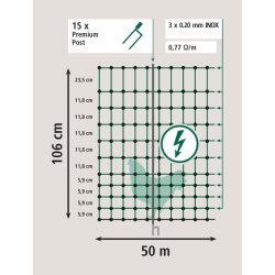 Plasthegn (50 m.) til fjekr mm. - Komplet st - 230 Volt