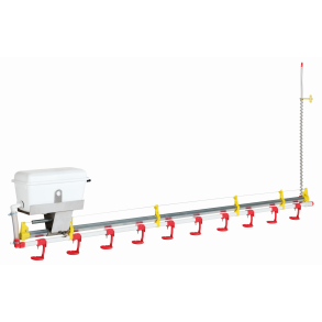 Drikkenippelsystem komplet - 2 meter / 10 nipler - Mono-Flow