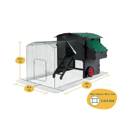 Hnsehus - Nestera Large - Hvet / Hj -  Voliere 2 meter