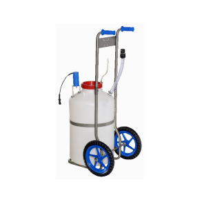 Beholder med omrrer - 60 L. + vogn i Rustfri stl