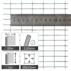 Volieretrd 13 x 25 mm. - 1,2 mm. - 25 meter