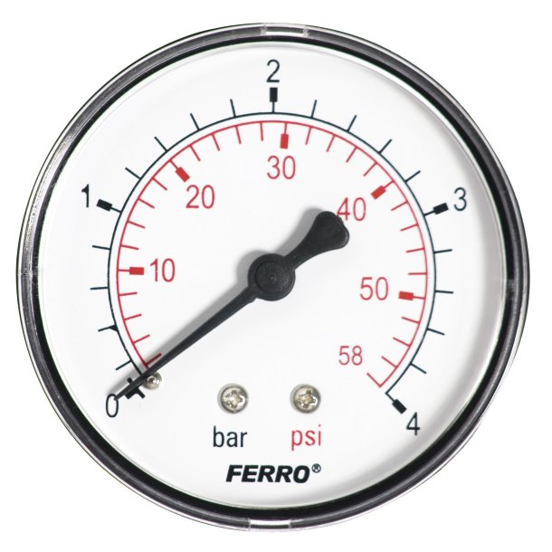 Vandreduktionsventil - Manometer til - 0-4 bar